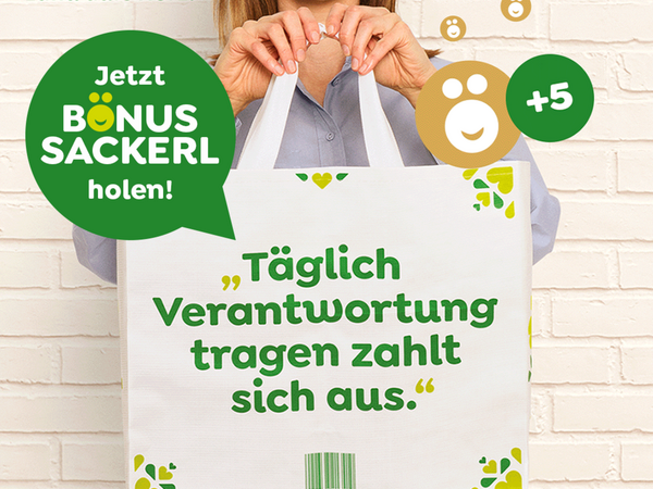 DOPPELTER BONUS BEI ADEG MIT DEM BÖNUS SACKERL UMWELT SCHÜTZEN UND